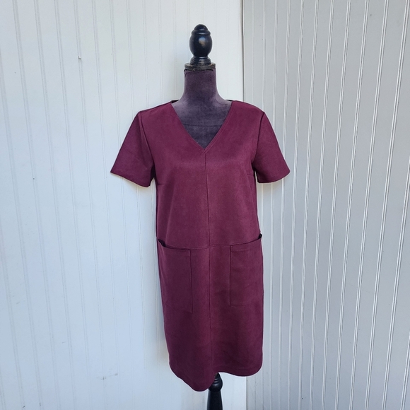 Cato Est 1946 Faux Suede Shift Dress Women’s Soft Stretch Casual Party Career M - Picture 1 of 13